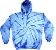 TYEH101 - SPIDER BABY BLUE TYE DYE HOODIE