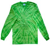 TYEL106 - SPIDER LIME LONG SLEEVE TYE DYE SHIRTS