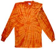 TYEL107 - SPIDER ORANGE LONG SLEEVE TYE DYE SHIRT